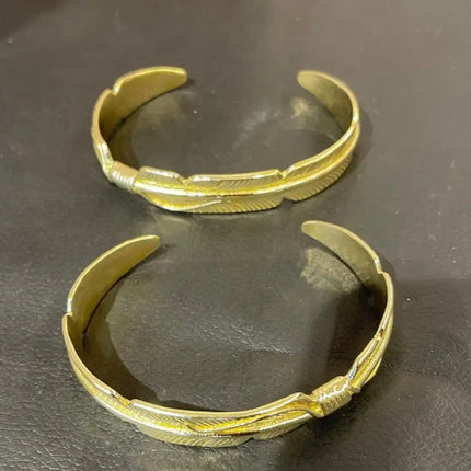 Antique Gold-Tone Feather Cuff Bracelet   Boho / Tribal / Nature-inspired unique gift hippie jewelry bohemian jewelry