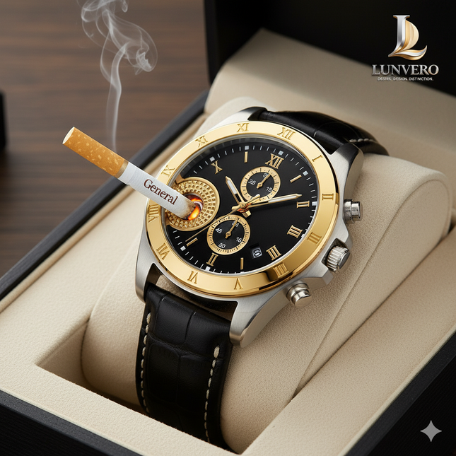 Vanguard Ember Watch Analog Timepiece with Windproof USB Lighter