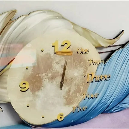 Luxury Feather Living Room Home Decoration Painting Light Luxury Sofa Background Wall Carved Wall Art LED Wholesale Custom