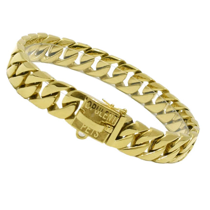 Personalized Custom logo 316l Stainless Steel Heavy Large Gold Cuban Link Chain Choke Large Luxury Dog Collar