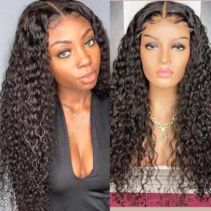 Curly Frontal Wigs 13x4 Transparent Lace Front Wigs Brazilian Deep Wave 5x5 Closure Wig 30inch Lace Frontal Wig Pre Plucked