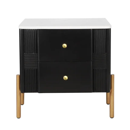 LUNVERO Modern 2-Drawer Bedside Nightstand
