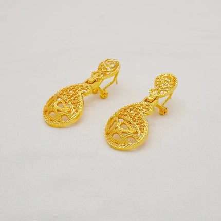 Dubai African Gold Color Jewelry Sets For Women Indian Jewelery Nigerian Necklace Ring Earring Wedding Accessories