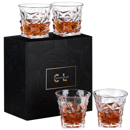 Vintage Classical Design Personalized Custom logo Gift Box Luxury Whiskey Wine Glass Set 4