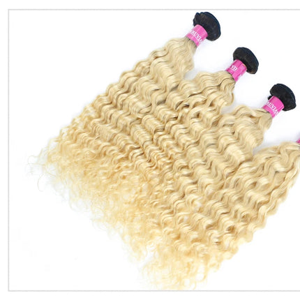 FaceBeauty Honey Blonde Ombre Bundles 1/3/4 Pcs Lot 28 30 Inch Brazilian Remy Human Hair Weave 1B 613 Blonde Curly Hair Bundles