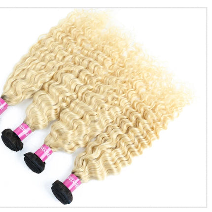 FaceBeauty Honey Blonde Ombre Bundles 1/3/4 Pcs Lot 28 30 Inch Brazilian Remy Human Hair Weave 1B 613 Blonde Curly Hair Bundles