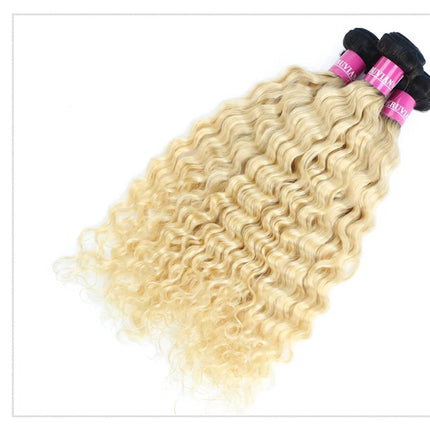 FaceBeauty Honey Blonde Ombre Bundles 1/3/4 Pcs Lot 28 30 Inch Brazilian Remy Human Hair Weave 1B 613 Blonde Curly Hair Bundles