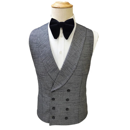 Cheap Actual Party Slim Fit One Button Notched Two Slits Business (Jacket+waistcoat+pants) Grey Men Wedding Suits MS789