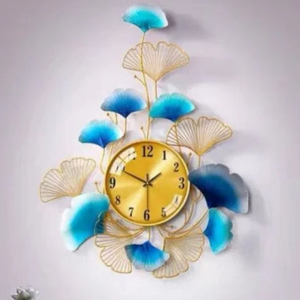 84*64CM Home Decoration Wall Art Living Room Decoration Clocks Luxury Plant Decoration Modern Metal Wall Clocks