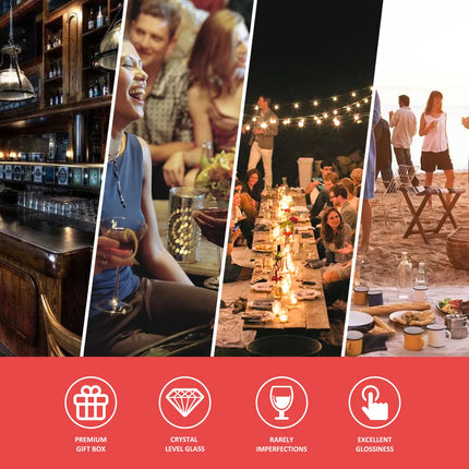 Vintage Classical Design Personalized Custom logo Gift Box Luxury Whiskey Wine Glass Set 4