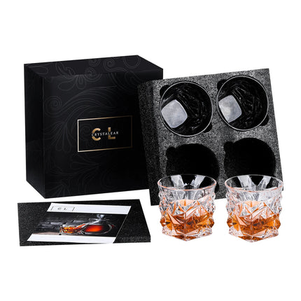 Vintage Classical Design Personalized Custom logo Gift Box Luxury Whiskey Wine Glass Set 4