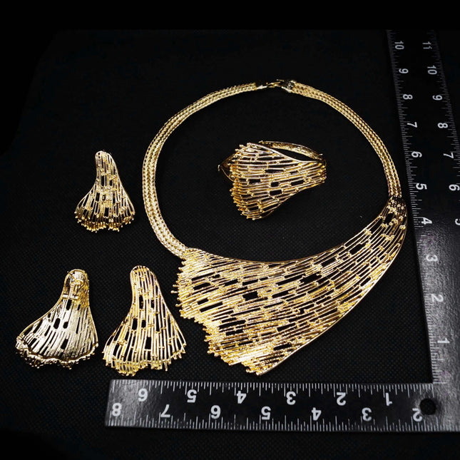 Zhuerrui Hot Selling 24K Good Jewelry Sets Cheap Bridal Wedding Necklace Jewelry Set Exquisite Women's Birthday Gifts H20183