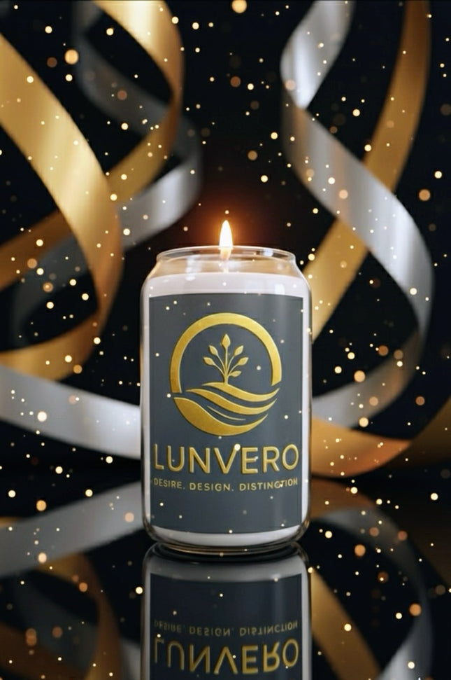 LUNVERO Signature 9oz Scented Candle | 60-Hour Luxury Soy Blend | Custom Label