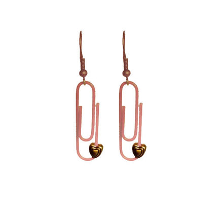 Rose Quartz Personalised Paperclip Earrings | by lovedbynlanla-0