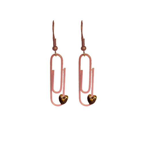 Rose Quartz Personalised Paperclip Earrings | by lovedbynlanla-0