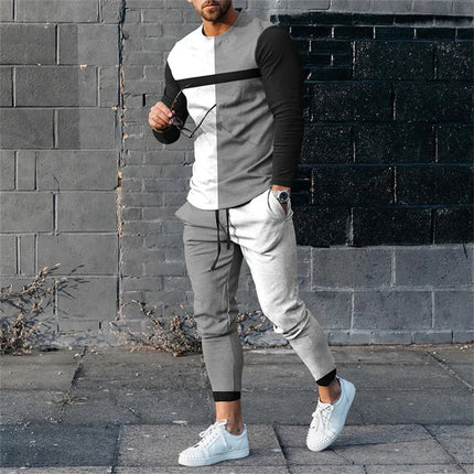 Men's Tracksuit Casual 3D Print 2 Piece Sets Long Sleeve T-Shirt+pants 2pcs Set Fashion Outfits Oversized Sports Unisex Clothing