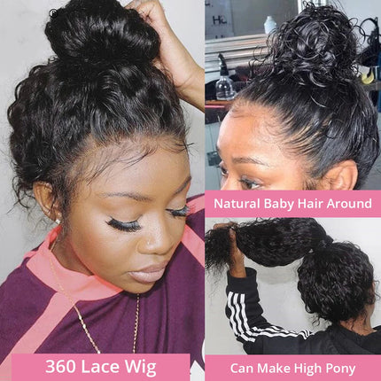 40 46 Inch 13x6 HD Deep Curly Wave Lace Frontal Wigs Brazilian 13x4 360 Water Wave Full Lace Front Human Hair Wig For Women 250%