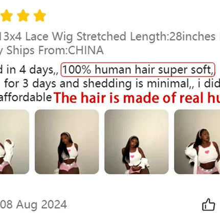 38 42 48 Inch 13x6 HD Transparent Bone Straight Lace Front Wigs 300 Density Straight Lace Front Wigs Brazilian Human Hair Wigs