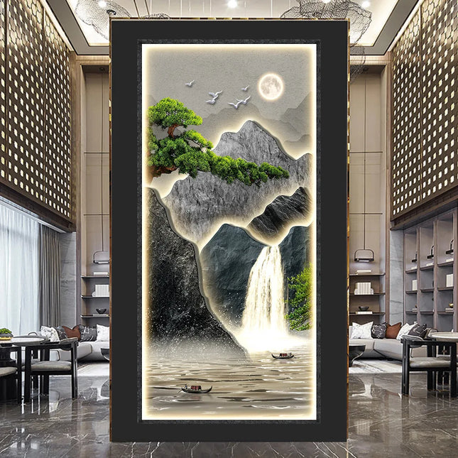 Light and shadow porch decorative wall painting Modern Painting Living Room Home Decoration 50*105cm decoration wall paste