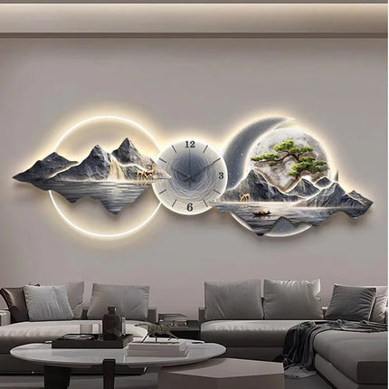 Living Room Wall Clocks Art Mural Luxury Large Aesthetic Modern Wall Watch Creative Large Silent Reloj De Pared Home Decoration