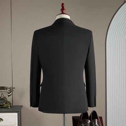 15% high-end wool suit for men, fashionable and stylish wedding, British-style business casual gray-blue suit three-piece set