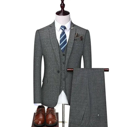 Linen suit (Blazer+ Pants) Men's Fashion Hosts British Style Work Business Wedding Casual Art Style Elegant Gentleman Suit M-5XL