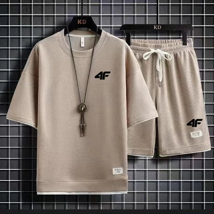 Summer fashion printed sportswear high quality men's comfortable shorts shorts 2-piece set of fitness jogging casual clothing