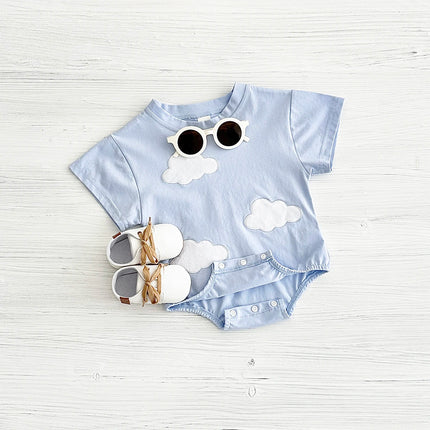 New Baby Boys Clothes Newborn Infant Baby Boy Girl Romper 3D Clouds, Hearts, Flowers Patchwork Jumpsuit Summer Baby Clothes