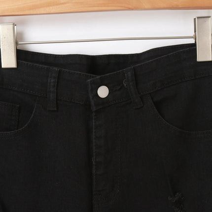 Men Pants Comfortable Jeans Slim Fit Small Feet Scratched Denim Ripped Jeans Streetwear Baggy Jeans Y2k Punk Long Trousers