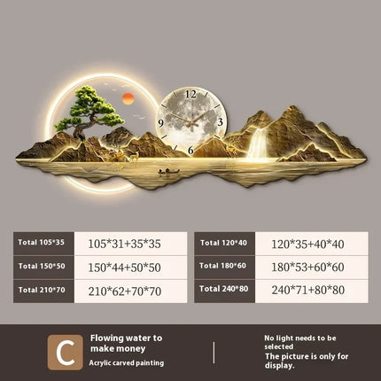 Large Illuminated Wall Clock Silent Nordic European Luxury Art Wall Clock Design Modern Orologi Da Parete Home Decoration