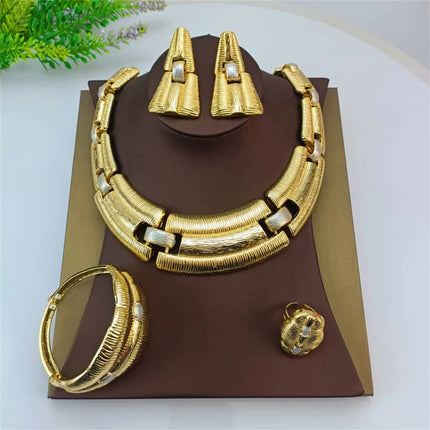 EMMA Jewellery Luxury Necklace Jewelry Sets For Women Dubai Gold Color African Arabic Wedding Bridal Collection Sets