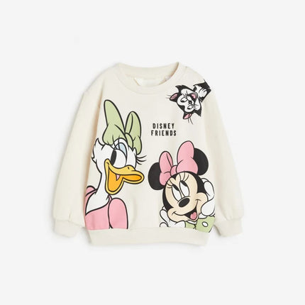 Spring New Mickey Sweatshirt Loose Fashion Long Sleeved Tops O-neck Children Baby Casual Hoodies Boys Clothing Cartoon Sweater