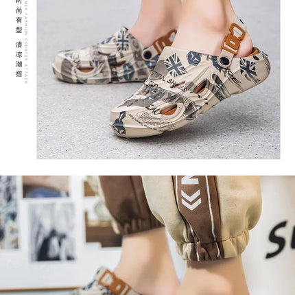 New Men Clogs Luxury Design Summer Shoes Sandals Daily Walking Beach Indoor Footwear Size 39-46 Comfortable Men Shoes Slippers