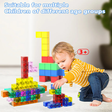 Magnetic cube tile children's toys, magnetic modeling building toys for toddlers, preschool learning, sensory STEM toys, creativ