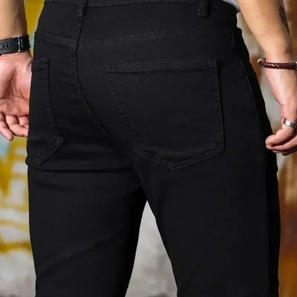 2025 Spring New Mens Slim Fit Classic Skinny Jeans Casual Street Style Casual Mens Skinny Jeans Male Slim Fit Pencil Denim Blue