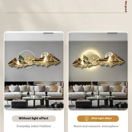 Large Illuminated Wall Clock Silent Nordic European Luxury Art Wall Clock Design Modern Orologi Da Parete Home Decoration