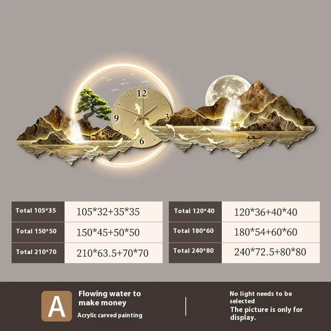 Large Illuminated Wall Clock Silent Nordic European Luxury Art Wall Clock Design Modern Orologi Da Parete Home Decoration