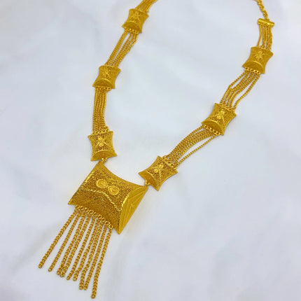 ANIID Dubai 24K Gold Color Long Jewelry Sets Wedding African Necklace Earrings For Women Nigerian Indian Bridal Set Party Gifts