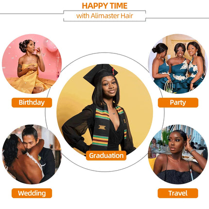 Short Bob Wig Loose Body Wave Wig With Bangs Brazilian Remy 100% Human Hair Wigs For Women Full Machine Glueless Wavy Bob Wigs