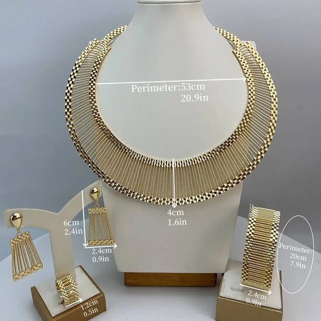 Jewelry Set For African Women Brazilian Choker Necklace Huge Fine Luxury Bride Party Jewelry FHK22583