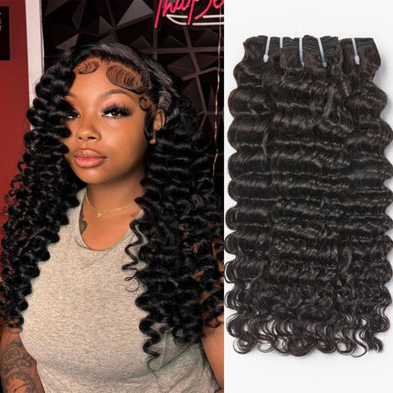 100% Human Hair Bundle Premium Loose Deep Wave Bundle 16A Brazilian Hair 22 Inch Long Lasting Natural Black for black women  