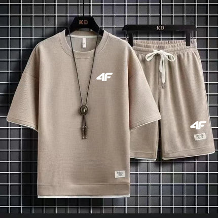 Summer fashion printed sportswear high quality men's comfortable shorts shorts 2-piece set of fitness jogging casual clothing