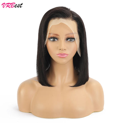 13x4 HD Transparent Straight Lace Frontal Wigs 12A Bob Wig Pre Plucked Glueless Full Lace Front Human Hair Wigs For Black Women