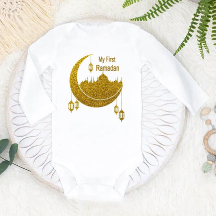 Baby Eid Romper My First Ramadan Newborn Outfit Toddler Ramadan Clothes Infant Eid Bodysuits Baby Shower Keepsake Gifts