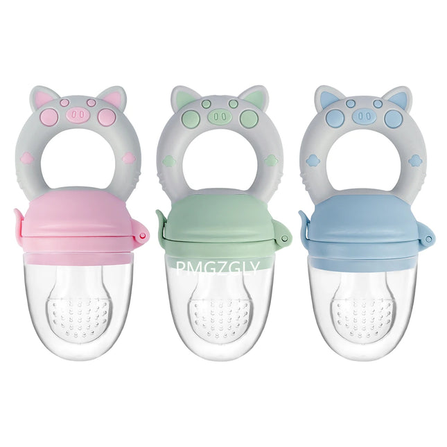 Baby Food Feeding Spoon Juice Extractor Pacifier cup Molars Baby feeding bottle Silicone Gum Fruit Vegetable Bite Eat Auxiliary