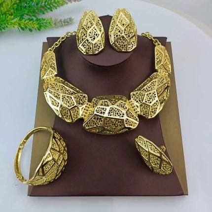 EMMA Jewellery Luxury Necklace Jewelry Sets For Women Dubai Gold Color African Arabic Wedding Bridal Collection Sets