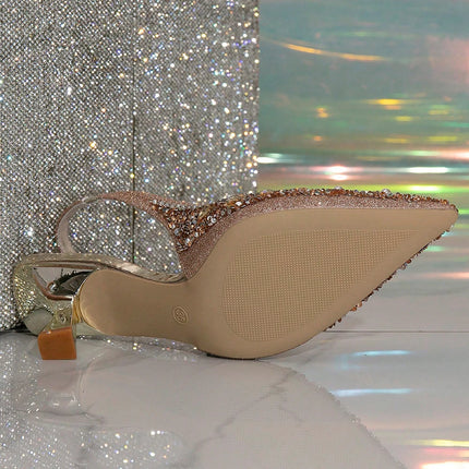 Elegant Women's Weddings Fashion Pointed-Toe Party Shoe and Bride sh Rhinestone Luxurious Rhinestone Pumps for Special Occasions