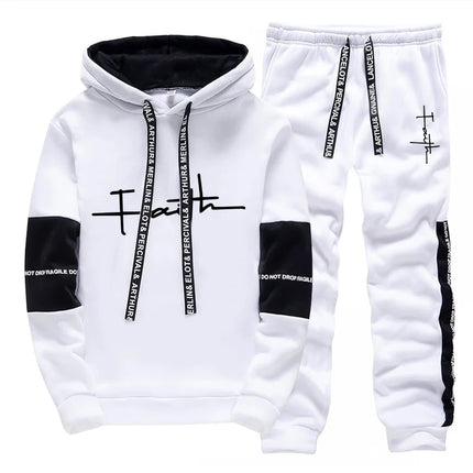 New Mens Tracksuit Casual Printed Sweatshirts Single Piece Hoodie Pants Outdoors Fitness Sports Jogging Mens Clothing Sportswear