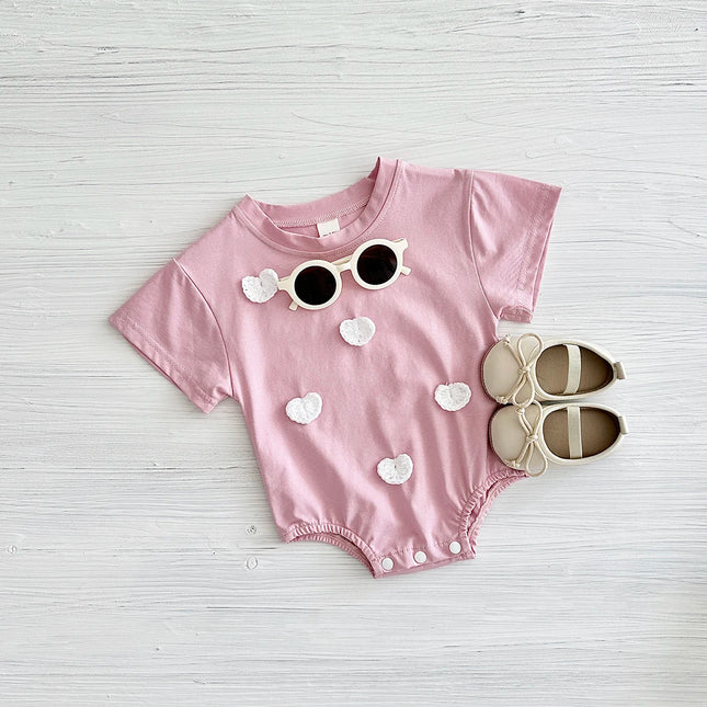 New Baby Boys Clothes Newborn Infant Baby Boy Girl Romper 3D Clouds, Hearts, Flowers Patchwork Jumpsuit Summer Baby Clothes