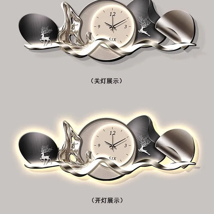 Art Mural Luxury Wall Clocks Interior Aesthetic Silent Minimalist Wall Watch Nordic Restaurant Reloj Pared Home Decoration